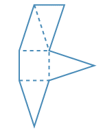 2nd net is a square with isosceles triangles on three edges and a fourth 