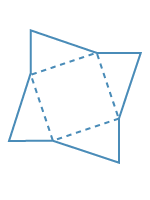 3rd net  is a square with 4 scalene triangles attached to the edges 
