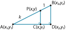 Right-angled triangle ABD. Right angle at D. 