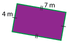 A 4 m by 7 m rectangle.