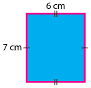 A 7 cm by 6 cm square. 