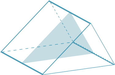 Triangular prism with cross section shaded