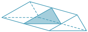 Triangular prism; shaded triangle highlighted halfway along.