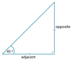 An isosceles right angled triangle.