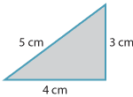 Triangle with side lengths 3cm, 4cm and 5cm.