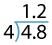 Division of 4.8 by 4