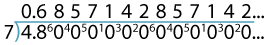 Division of 4.8 by 7