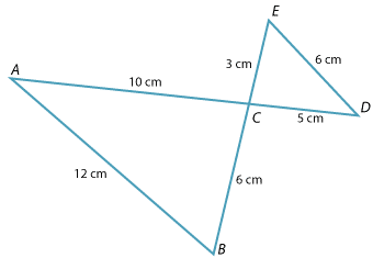Two similar triangles.